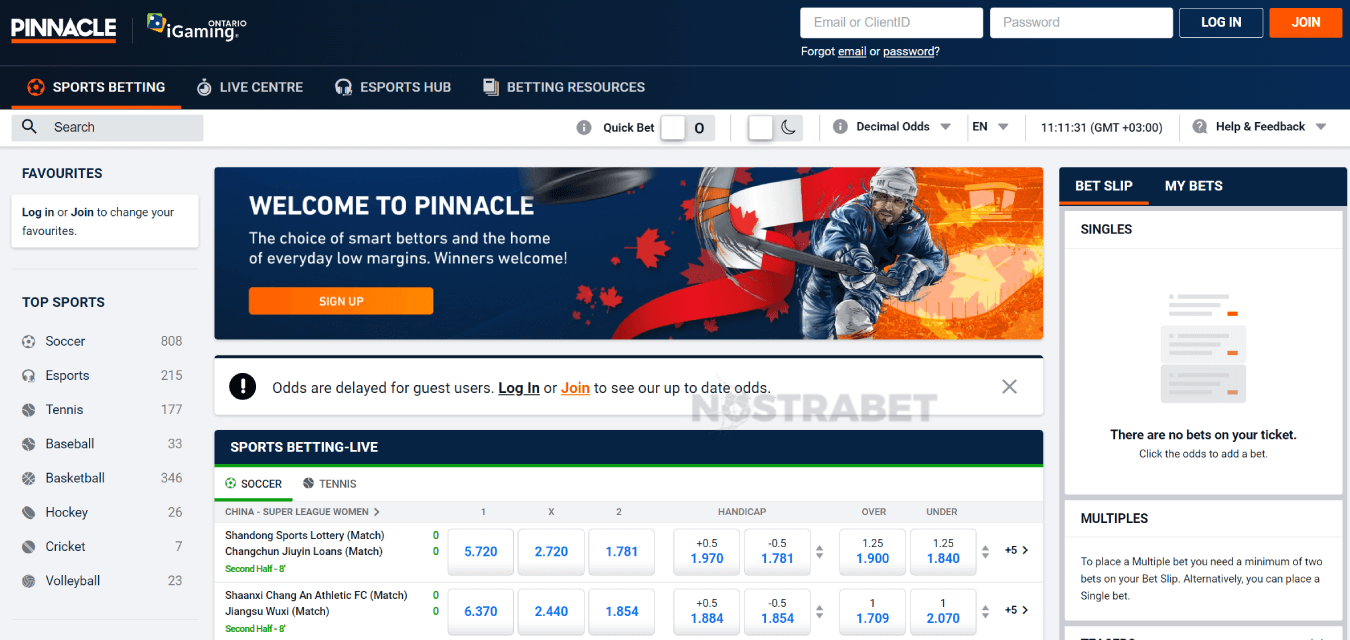 homepage of pinnacle Ontario