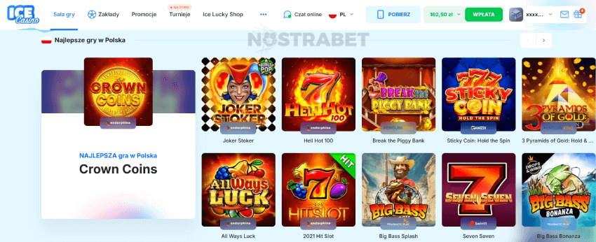 Ice Casino katalog gier