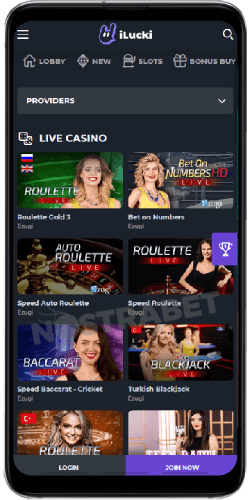 iLucki mobile live casino on Android