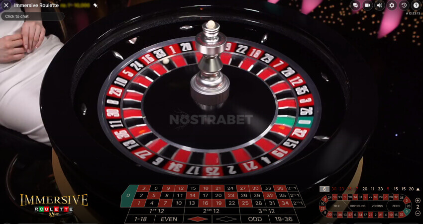 immersive roulette live casino game