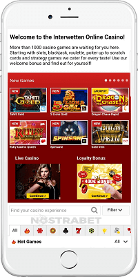 Casino section of Interwetten's iOS App