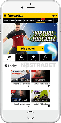 Interwetten's virtual sports for iOS devices