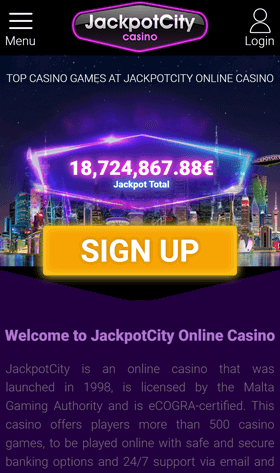 jackpot city sign in