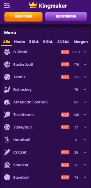 Kingmaker Sportwettenbereich