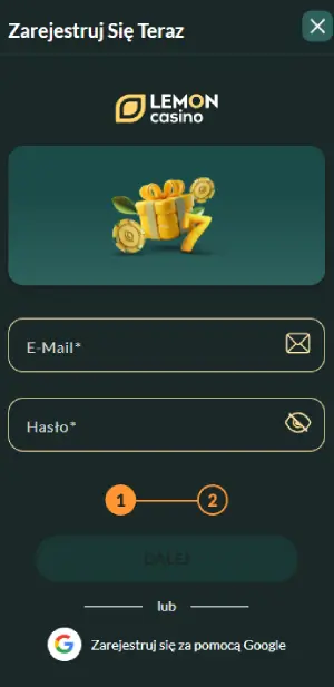 Lemon Casino Proces rejestracji i weryfikacja konta