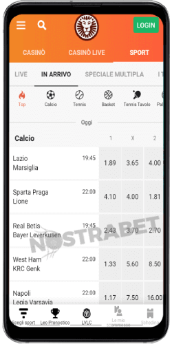leovegas android app scommesse sportive