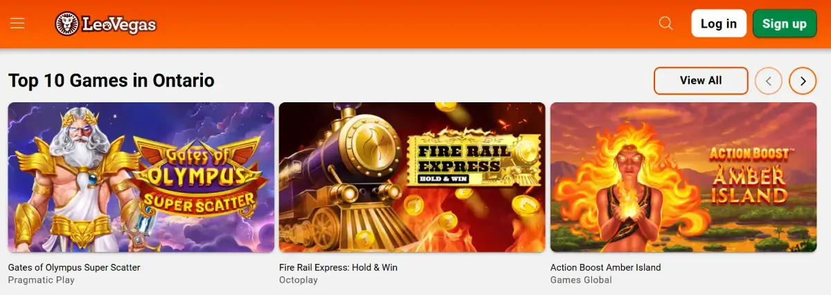 leovegas casino games ontario