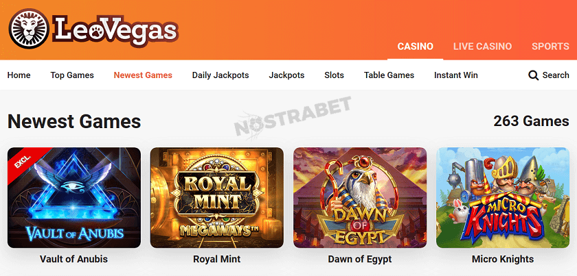 LeoVegas casino games