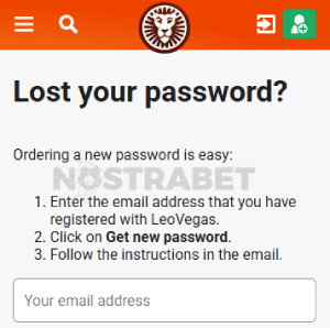 Leovegas lost password