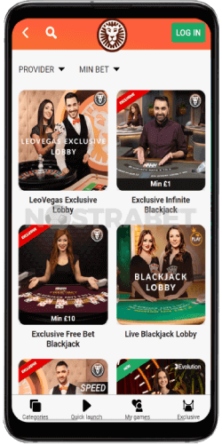 leovegas mobile blackjack game