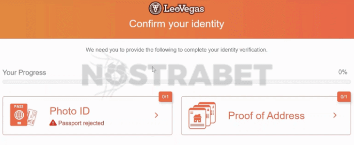 leovegas verification - confirm identity