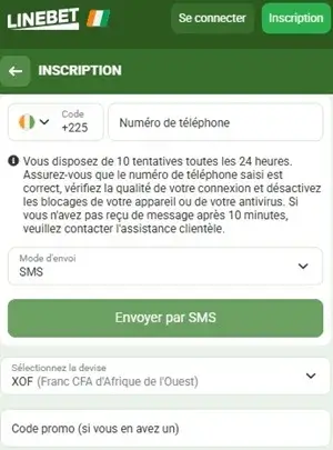 linebet code bonus à remplir