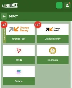 méthodes de dépôt linebet