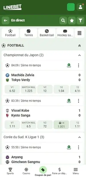 paris en direct linebet
