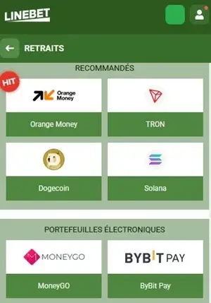 retrait linebet