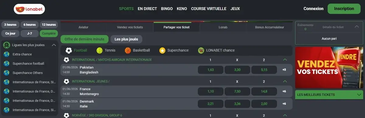 lonabet page d'accueil du sport