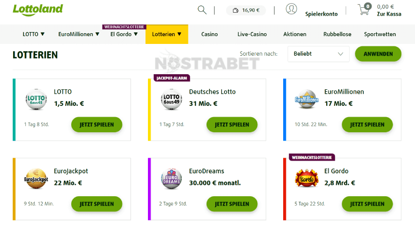 Lottoland Lotterien