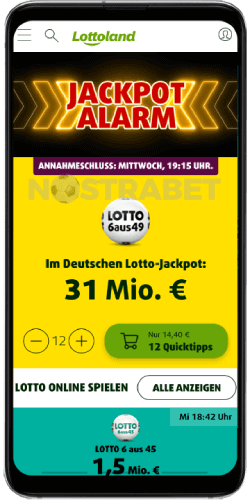 Lottoland mobile Version