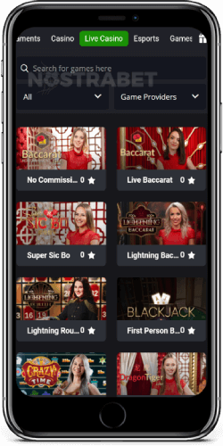 Live Casino in LuckyBet iOS app