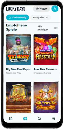 Mobile Version des LuckyDays Casinos