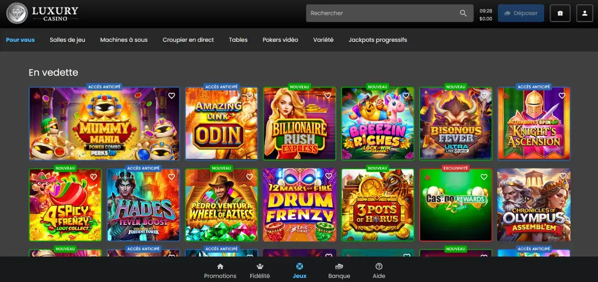 Luxury Casino jeux