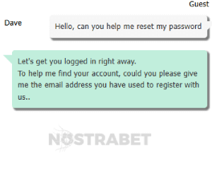 Luxury Casino password recovery