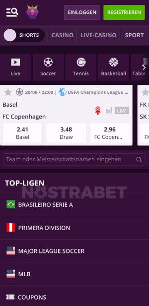 Malina Casino mobiler Sport