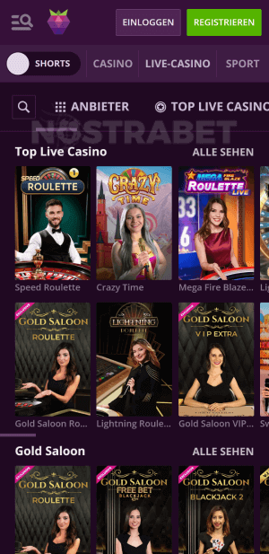Malina mobiles Live-Casino