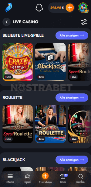 Martin Casino Live Casino Spiele