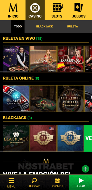 Mega casino croupiers en vivo movil
