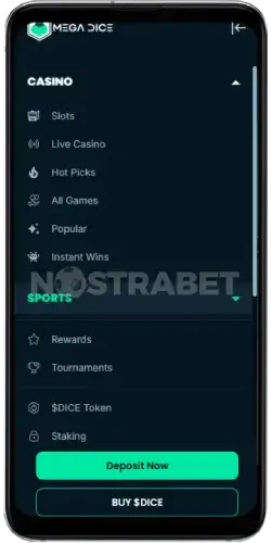 Mega dice mobile app