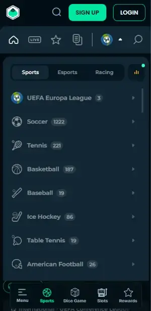 Megadice sports betting