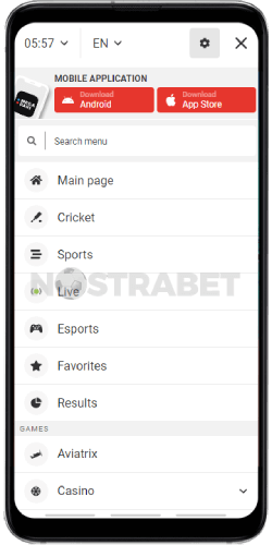 megapari android app menu