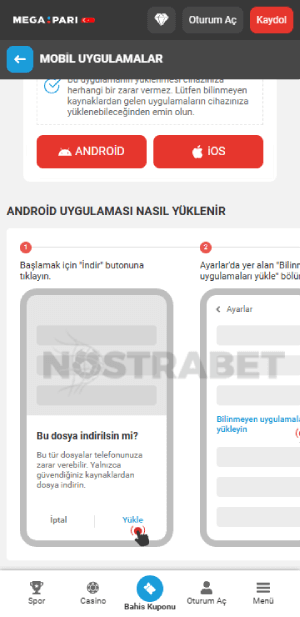 megapari android uygulama indirme
