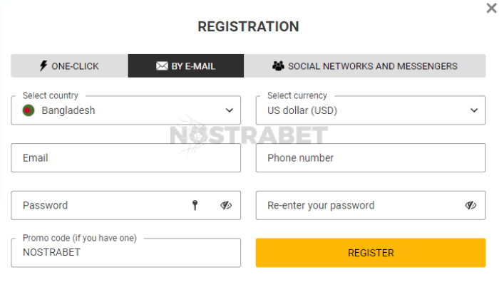 melbet email registration