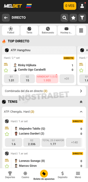 Melbet apuestas en vivo movil