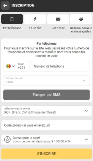 Inscription à Melbet