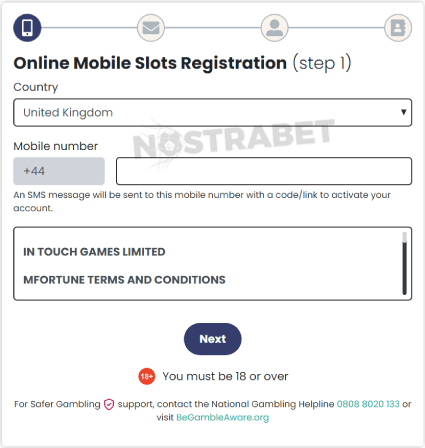 mFortune casino registration