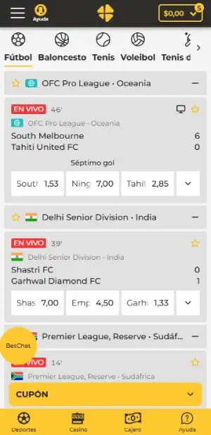 apuestas en vivo de micaisno