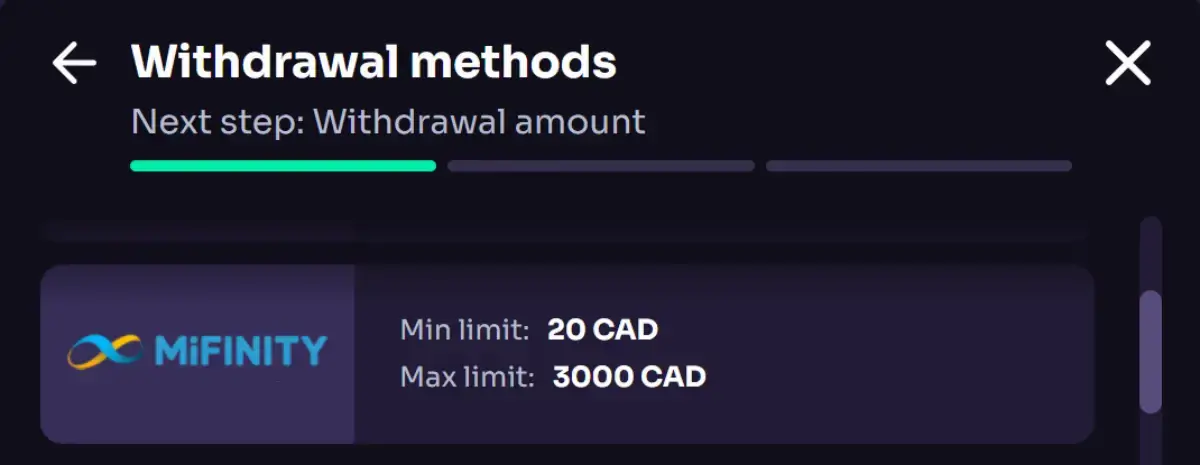Mifinity withdrawals