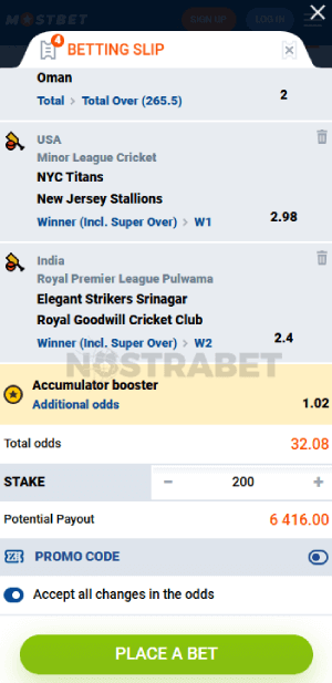 mostbet betslip