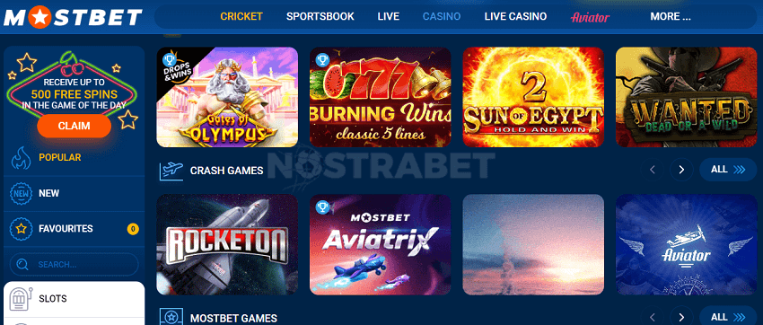 mostbet casino games