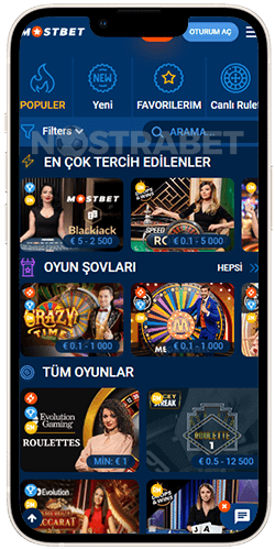 Mostbet iOS Canlı Casino