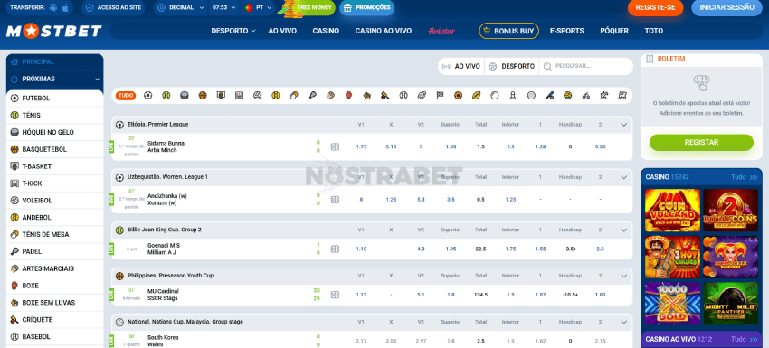 mostbet desportos