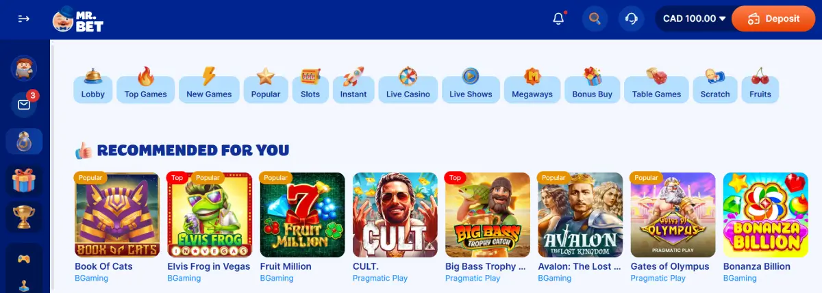 Mr bet casino games