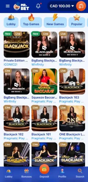 Mr Bet live casino