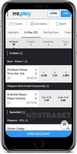 mrplay ios app in-play events