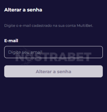 Redefinição de senha do Multibet