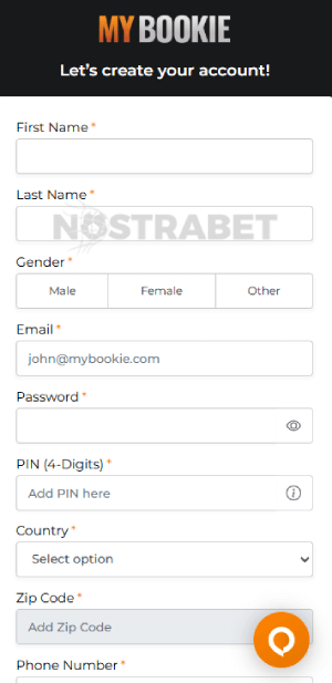 mybookie registration form
