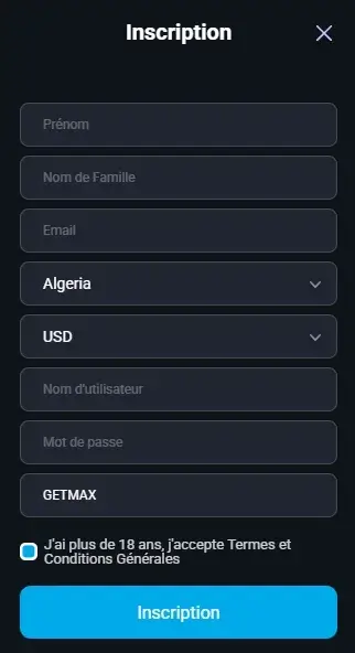 saisissez le code bonus mystake